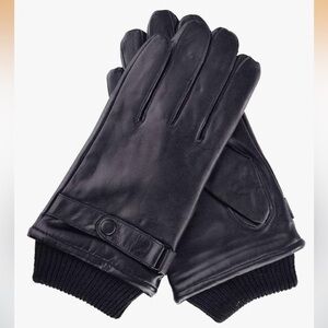 Men’s  Real leather Gloves Black Sz 8.5 /S NIB